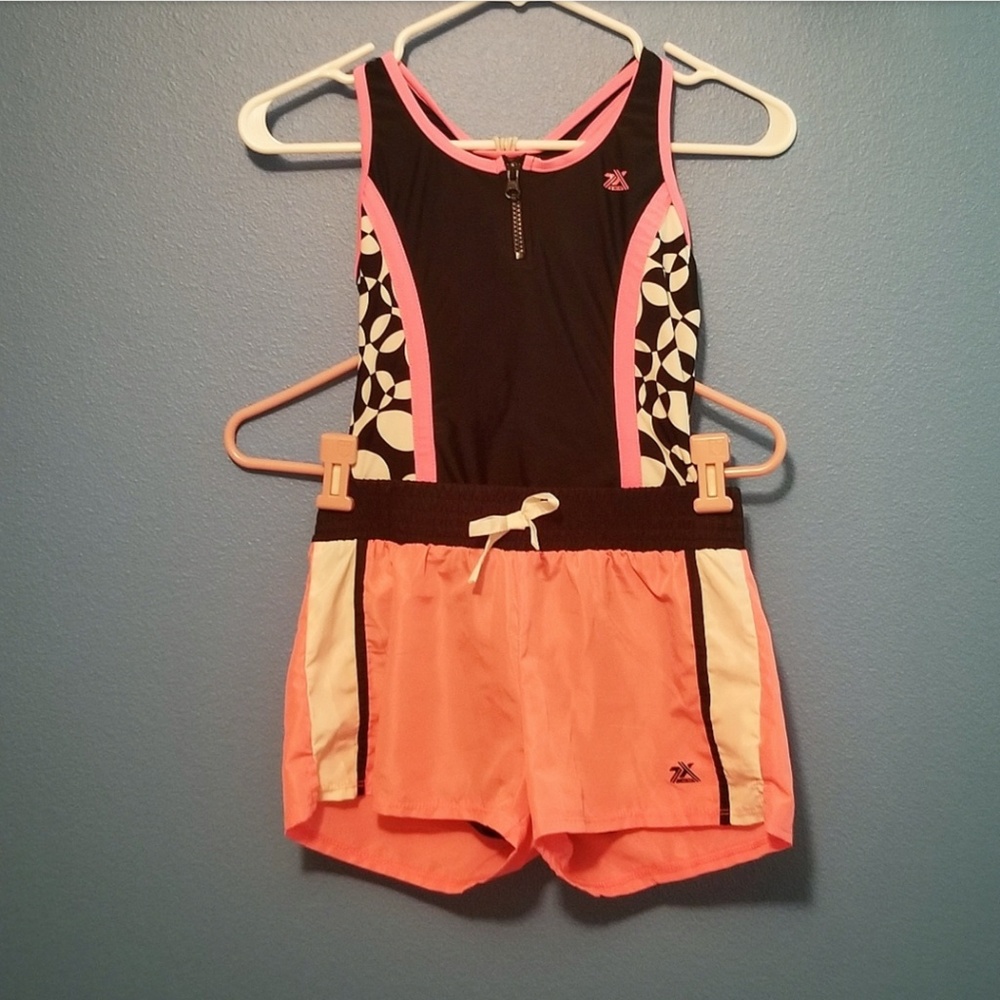 Kids Size 10 Full Piece Pink Swimsuit